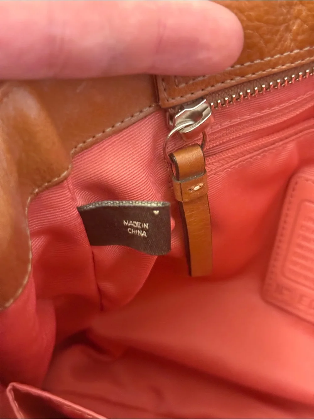 Coach Red Tweed and Brown Leather Top-Handle Satchel - Picture 14 of 15